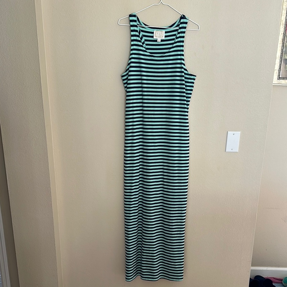 Sail to Sable Teal and White Maxi Dress